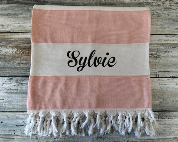 Personalized Turkish Beach Towel Set of 2: Bachelorette Gifts