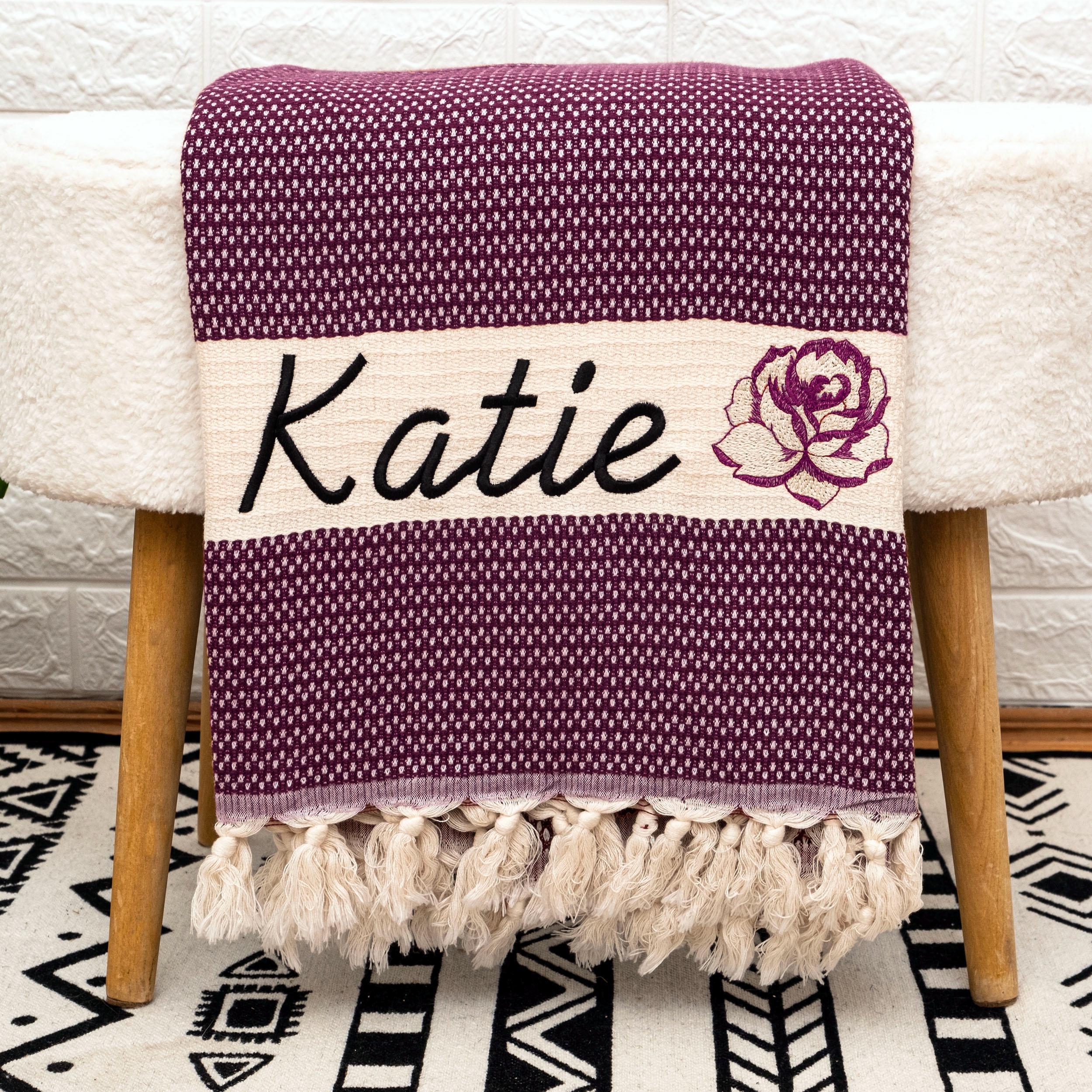 Personalized Custom Throw Blanket 100% Cotton, Second Anniversary Cotton Gift, Custom Unique Gift for Wife Her, Custom Wholesale Gift Bulk