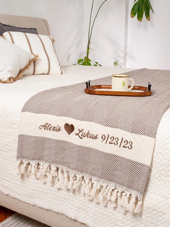Personalized Chevron Blanket, King Size