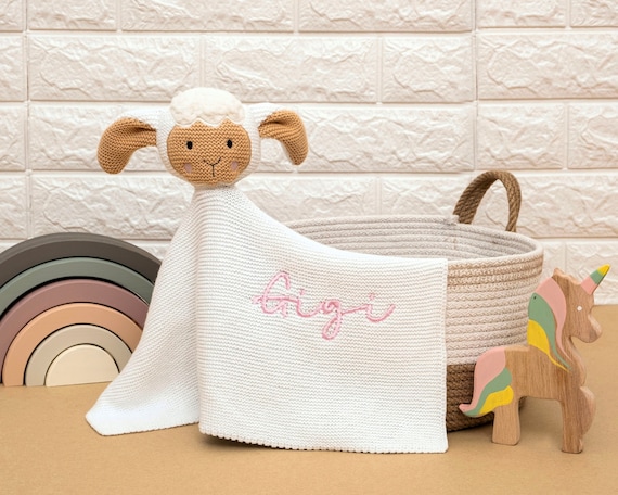 Personalized Lovey Organic Cotton, Security Blanket, Cuddle Toy, Snuggle Bedtime Buddy, Comfort Object