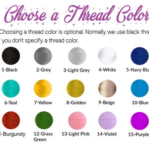 Puede incluir: Un gr&aacute;fico que muestra 15 colores de hilo diferentes para bordar. Los colores est&aacute;n dispuestos en filas de cinco. Los colores son: negro, gris, gris claro, blanco, azul marino, verde azulado, amarillo, dorado, beige, azul, burdeos, verde hierba, rosa claro, violeta y morado.