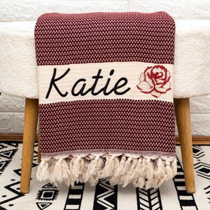 Cotton Anniversary Gift, Personalized 2nd Anniversary Gift, Custom Wedding Blanket, Mom Blanket image 11