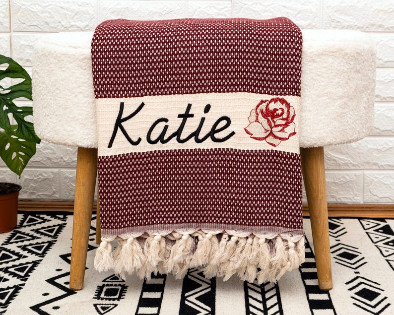 Cotton Anniversary Gift, Personalized 2nd Anniversary Gift, Custom Wedding Blanket, Mom Blanket image 11