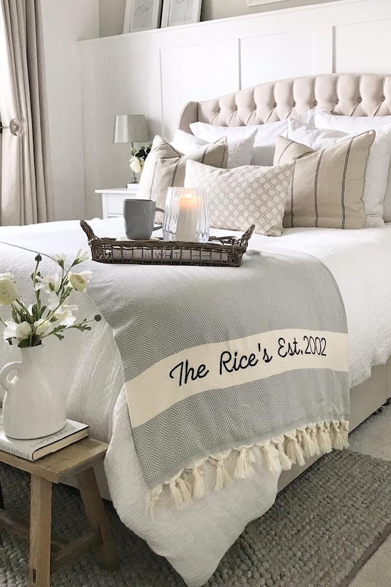 Personalized Cotton Anniversary Blanket, King Size