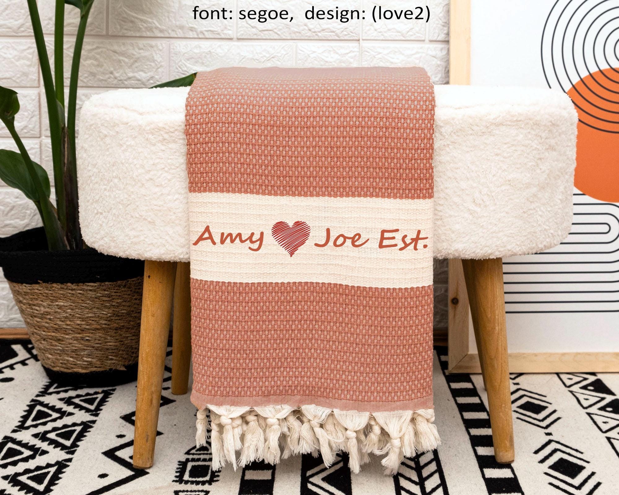 Personalized Custom Throw Blanket 100% Cotton, Second Anniversary Cotton Gift, Custom Unique Gift for Wife Her, Custom Wholesale Gift Bulk