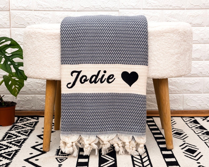 Personalized Blanket for Adults, Custom Blanket, Personalized Home Decor, Couples Gift, Anniversary Gift, Wedding Favors, Family Gift Gray