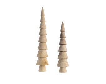 Tree Ornament, Christmas Tree Ornament, Pair of Wooden Trees, Nordic Christmas Decor, Wooden Christmas Tree