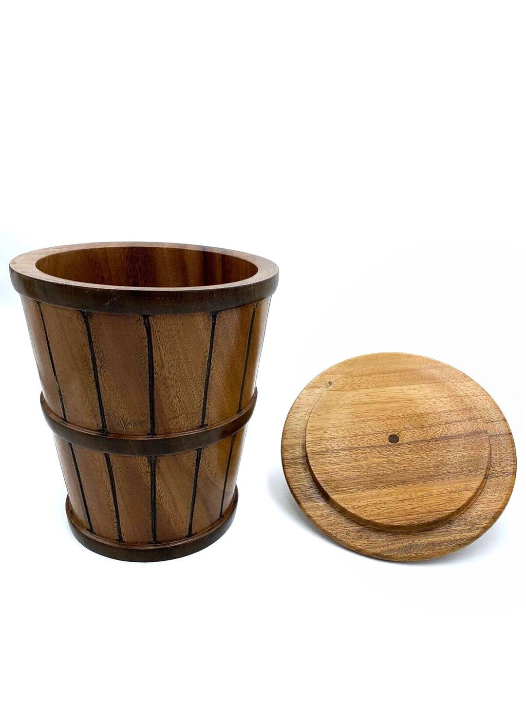 Rustic Wood Ice Bucket Bar Top Ice Bucket Live Edge Wood Etsy