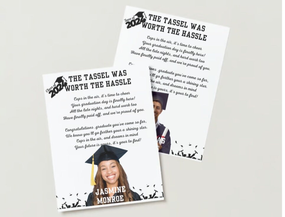 The Tassel Was Worth the Hassle. Grad Poem. Graduation, Graduation Poem ...