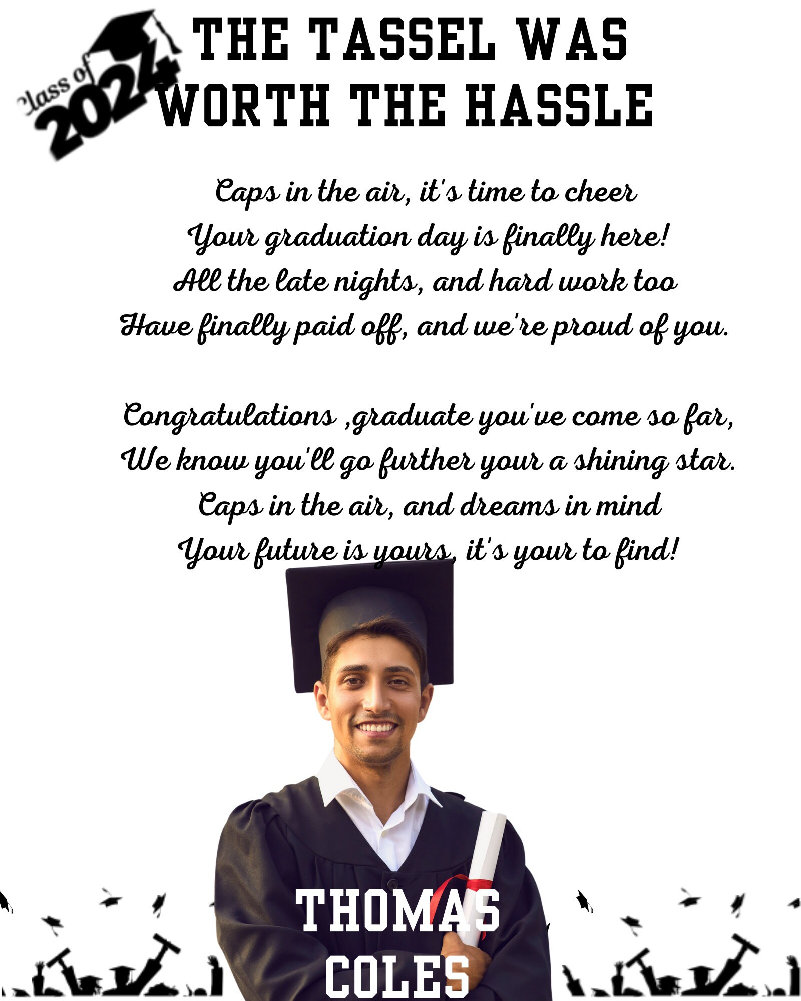 The Tassel Was Worth the Hassle. Grad Poem. Graduation, Graduation Poem ...