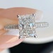 Asscher Cut Moissanite Engagement Ring, Starburst Ring Halo Ring, 14 Kt ...