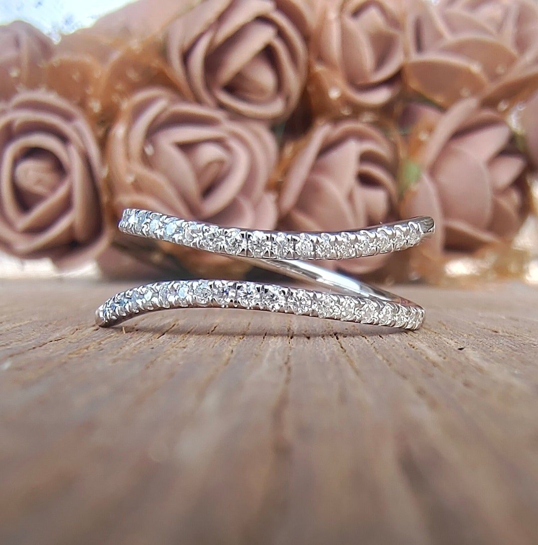 Open Pass Rings Double Wrap By-pass Ring, Open Bypass Moissanite Ring, Crossing Ring ...