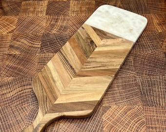Marble & Wood Serving Board, Cheese Board