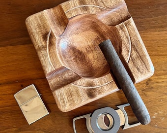 Handmade Wood Cigar Ashtray