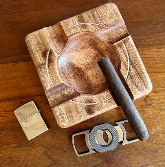 Handmade Wood Cigar Ashtray