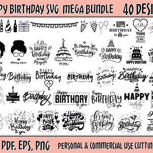 Happy Birthday Svg, Happy Birthday Svg Bundle, Birthday Svg Bundle, Happy Birthday Png, Birthday Svg, Birthday Party Svg, Birthday Clipart