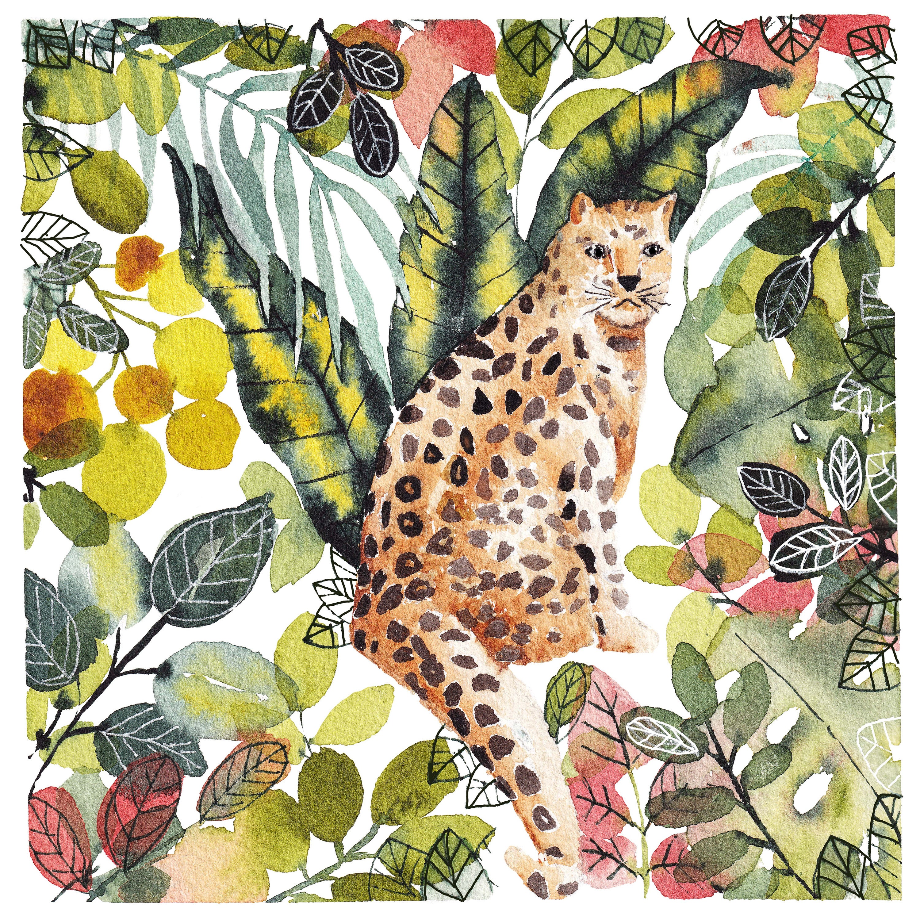 Affiche Illustration Jaguar Dans La Jungle