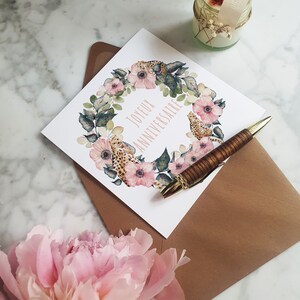 Lot de 2 carte anniversaire couronne florale et animalière