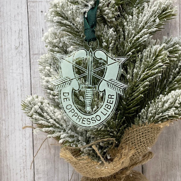 Acrylic Christmas Special Forces Ornament, Military ornament, Army, Green Beret