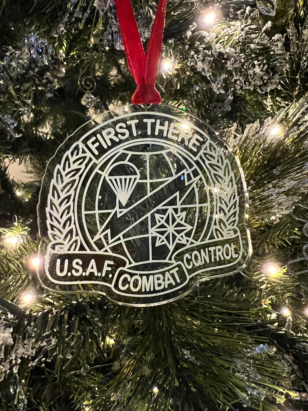 Acrylic Christmas Air Force Special Operations Ornament, Military