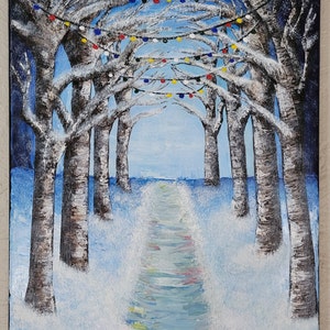 Winter walk under the lights