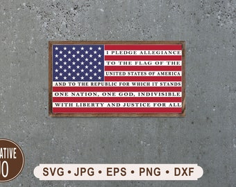 I Pledge Allegiance Flag Sign, 4th of July Printable (Digital Download)