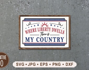 Liberty Dwells Sign, 4th of July Printable (Digital Download)