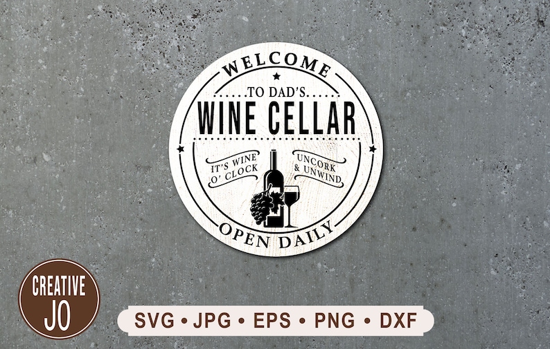 to Dad's Wine Cellar Sign SVG Dad's Wine Etsy
