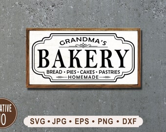 Grandma's Bakery Sign SVG, Kitchen Printable (Digital Download)