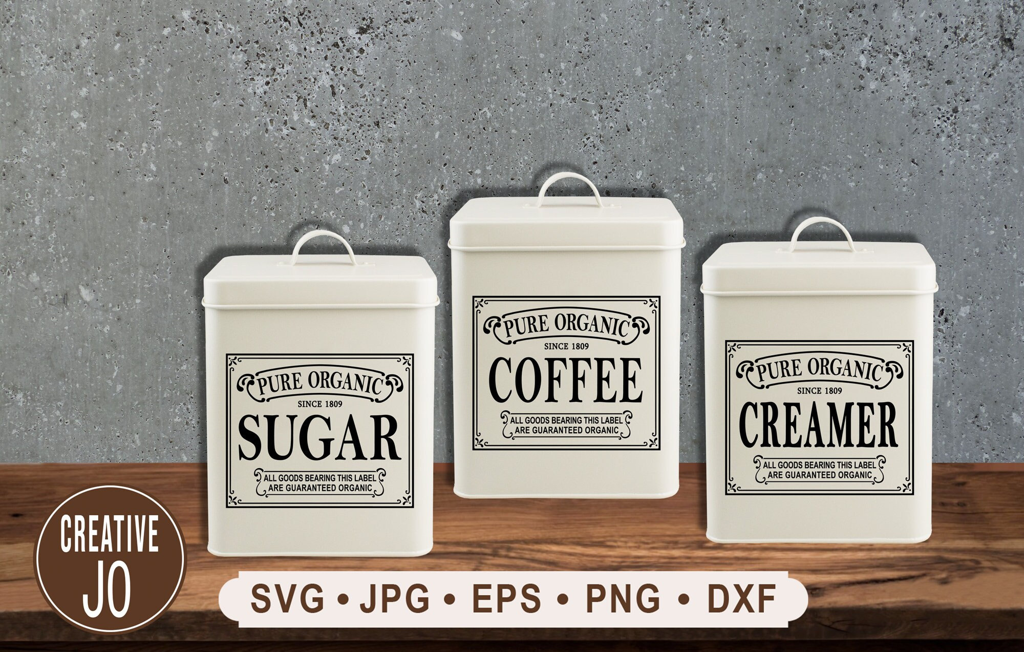 Kitchen Label Svg 6 Designs, Kitchen Label Svg, Coffee Sugar Creamer