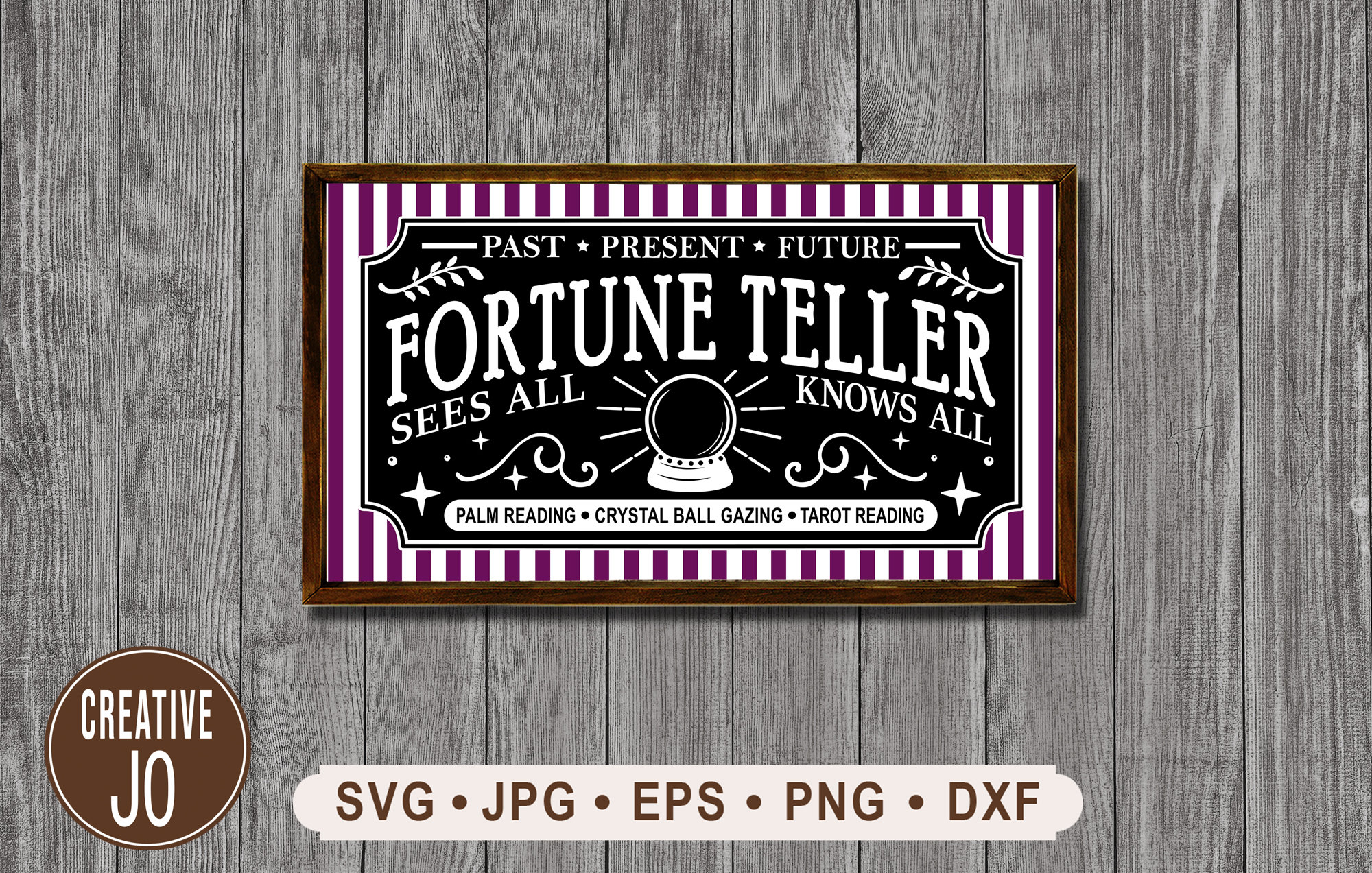 Fortune Teller Sees All Knows All Sign Svg, Palm and Tarot