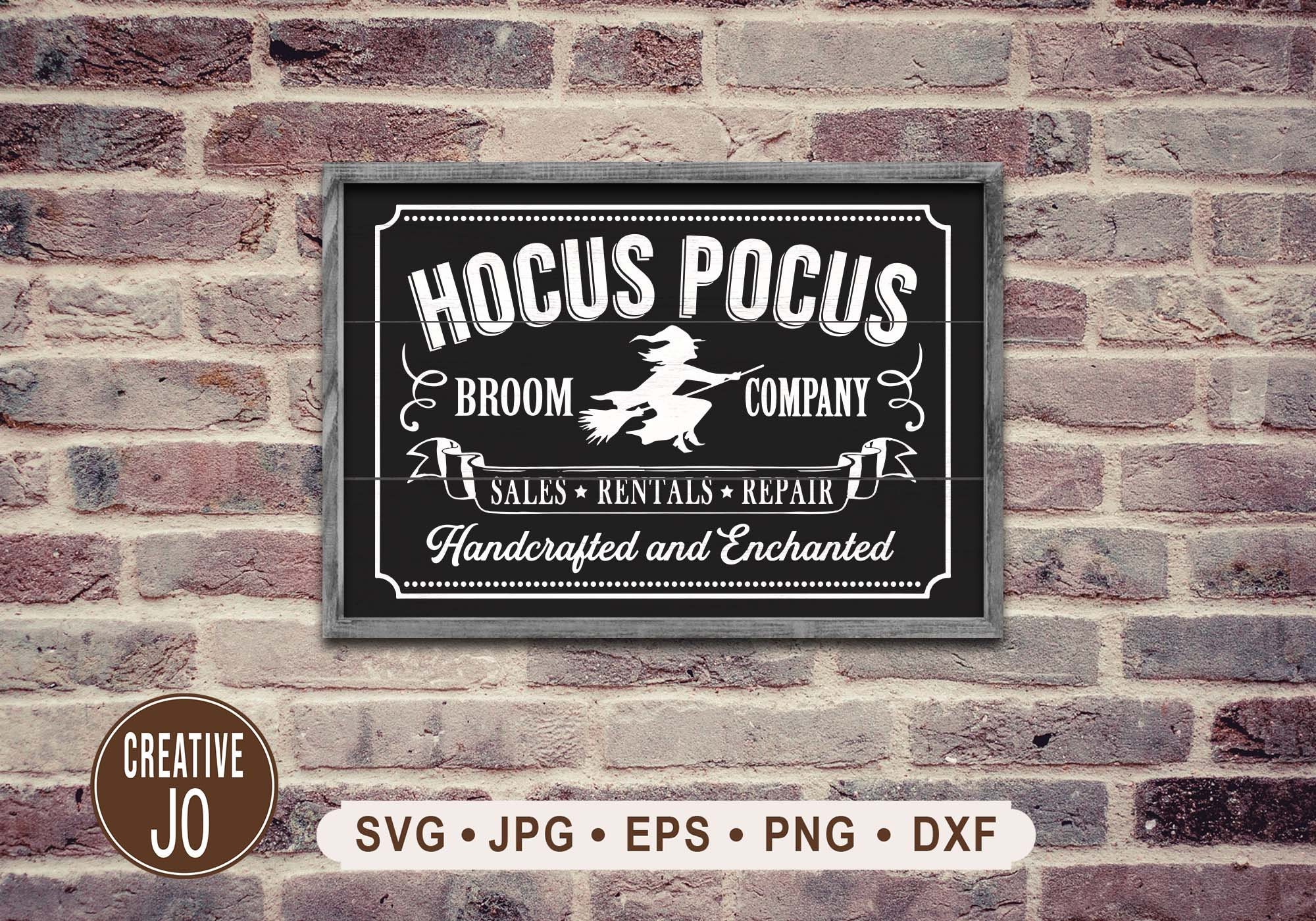 Hocus Pocus Broom Company Sign SVG Vintage Halloween SVG Etsy