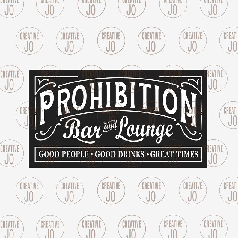 Prohibition Bar and Lounge Sign Svg Vintage Bar Sign Bar Etsy