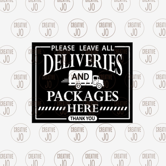 Deliveries Packages Sign SVG, Printable Front Door Decor (digital