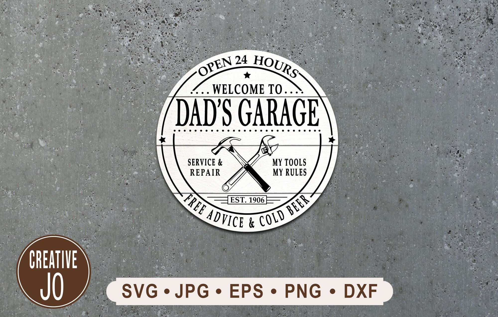 Dad's Garage Sign SVG Farmhouse Sign SVG Service & Etsy