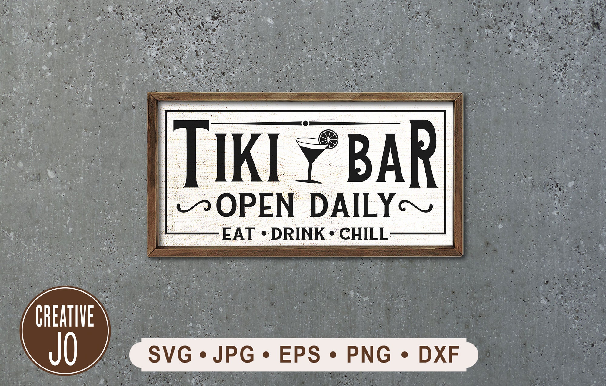 Tiki Bar Sign Svg Bar Sign Printable Eat Drink Chill Sign Etsy Canada