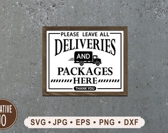 Deliveries Packages Sign SVG, Printable Front Door Decor (Digital Download)