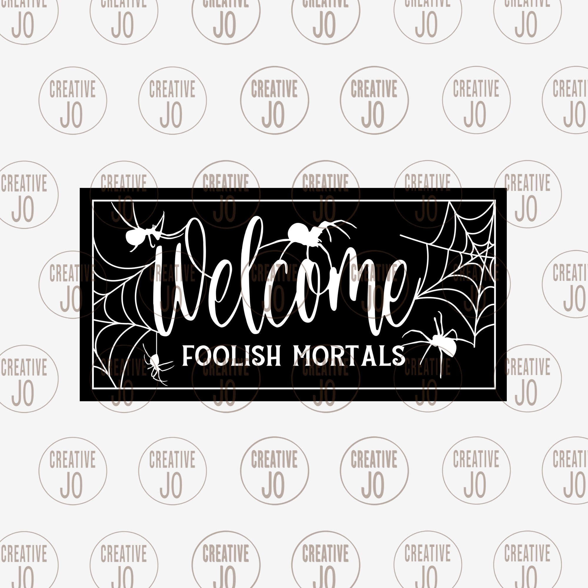 Schwarzes Glitzer-Spruchband „Welcome Doolish Mortals“ – Halloween Deko Für Kaminsims & Wohnung