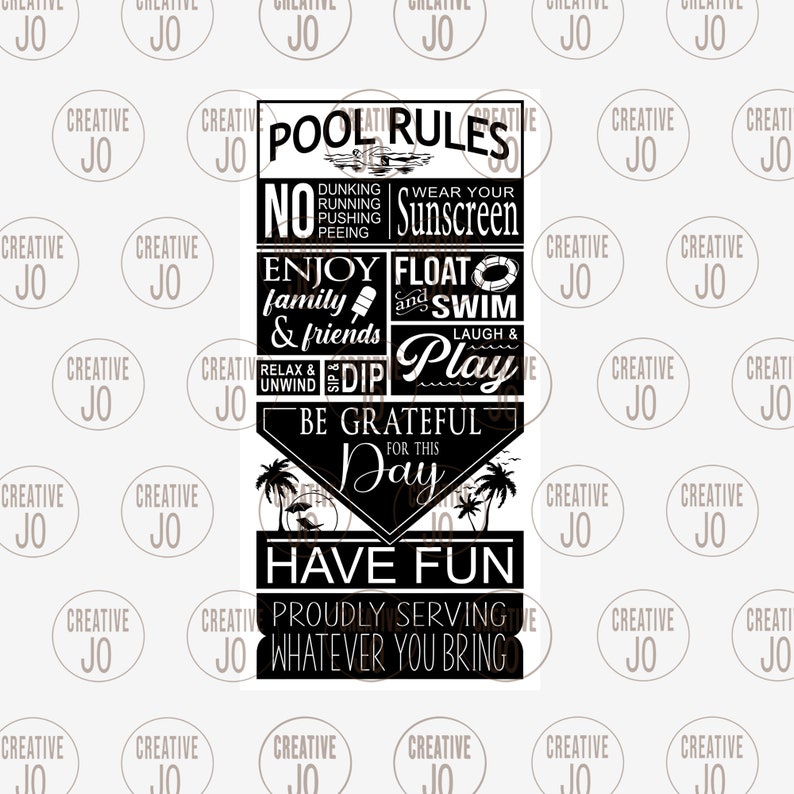 Pool Rules Sign Svg, Poolside Sign Svg, Swimming Pool Rules Graphic