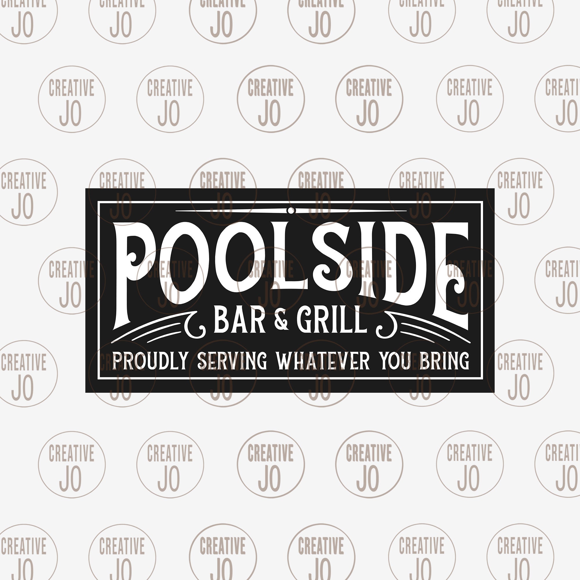 Pool Side Bar and Grill Sign SVG Poolside Sign SVG Bar and Etsy
