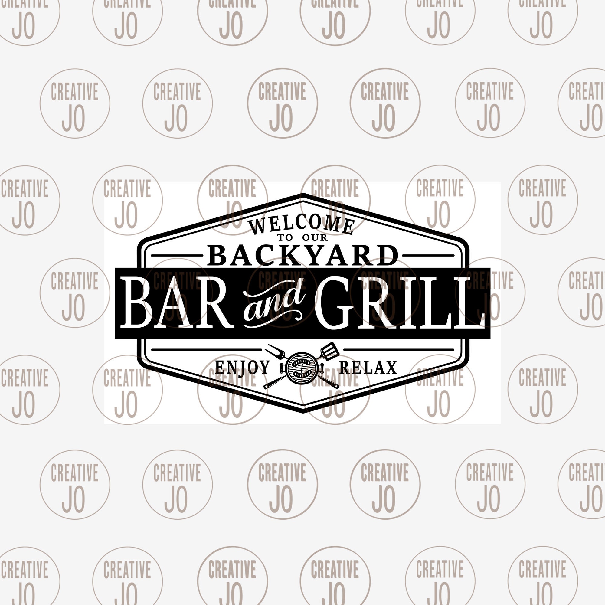to Our Bar and Grill Sign Svg Vintage Backyard Wall Etsy
