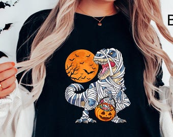 Mummy Dinosaur Halloween Shirt: Family Costume Tee