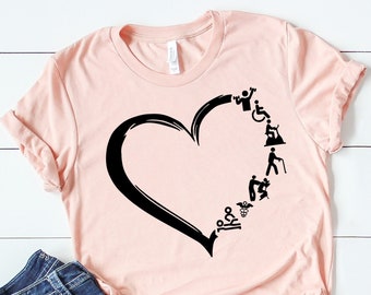 Physical Therapist Heart T-Shirt: PT/PTA Gift