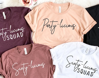 Sixty-licious, 60th Birthday Gift, 60th Birthday Shirt, Birthday Shirt, 1965 T-shirt, Sixty Shirt, 60th Birthday T-Shirt