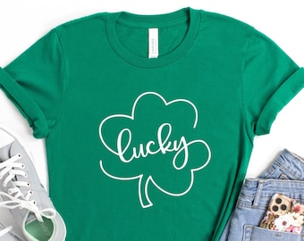 Lucky Shamrock St Patrick's Day Shirt, Irish Shirt, Shamrock Shirt, Shenanigans, Drinking Shirt, Womens St Pattys Day