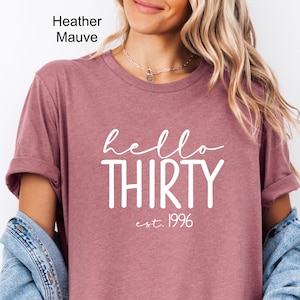Hello Thirty Est 1996 Shirt, 30th Birthday Shirt, Turning 30 Birthday Gift, Thirty Birthday Crew, Birthday Squad, Birthday Party Shirt image 1
