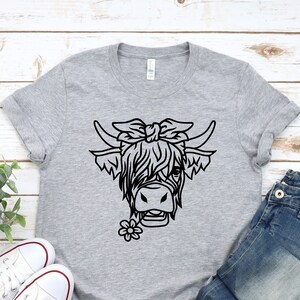 Highland Cow Shirt, Cute Cow Shirt, Heifer Shirt, Cow Shirt For Mom, Cow Gifts For Her, Farm T-shirt, Ranch Tee, Farmer, Cowgirl