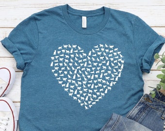 Cat Heart T-Shirt: Gift for Cat Mom, Cat Shirt, Cat Mom Shirt, Cat Lover Shirt