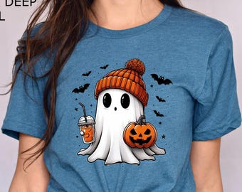 Halloween Ghost Shirt, Cute Ghost Shirt, Women Halloween Shirt, Cute Fall Shirt, Gift For Halloween, Spooky Season Shirt