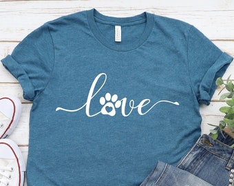 Love Paw Print Shirt: Dog Lover Gift Tee